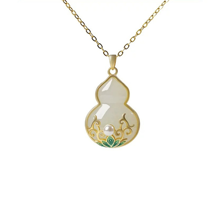Hotan Jade Gourd Necklace Xiangyun Fulu 28 * 17mm 1 box