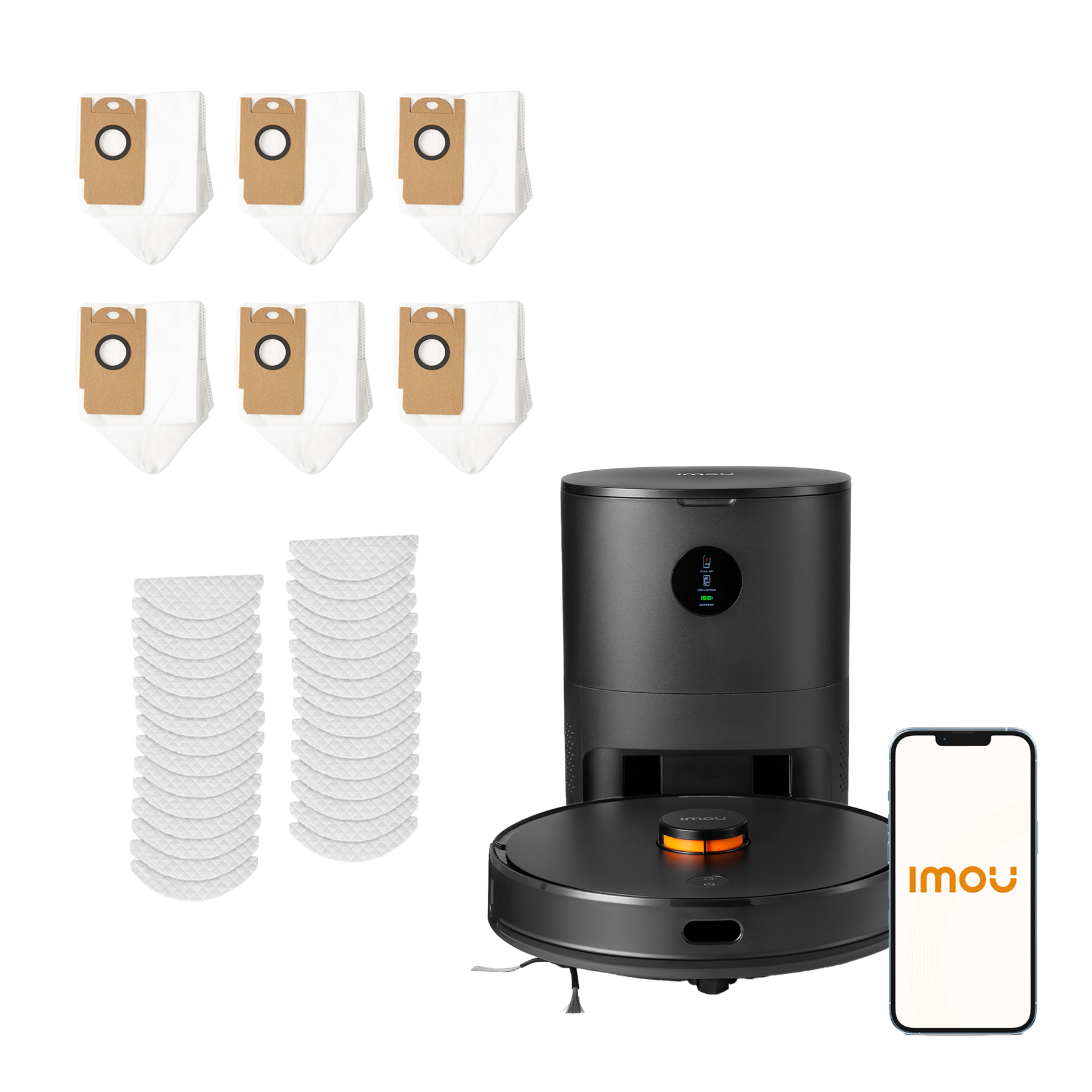 Get IMOU Robot Vacuum Cleaner & Replacement Dust Bags & Mop Cloths