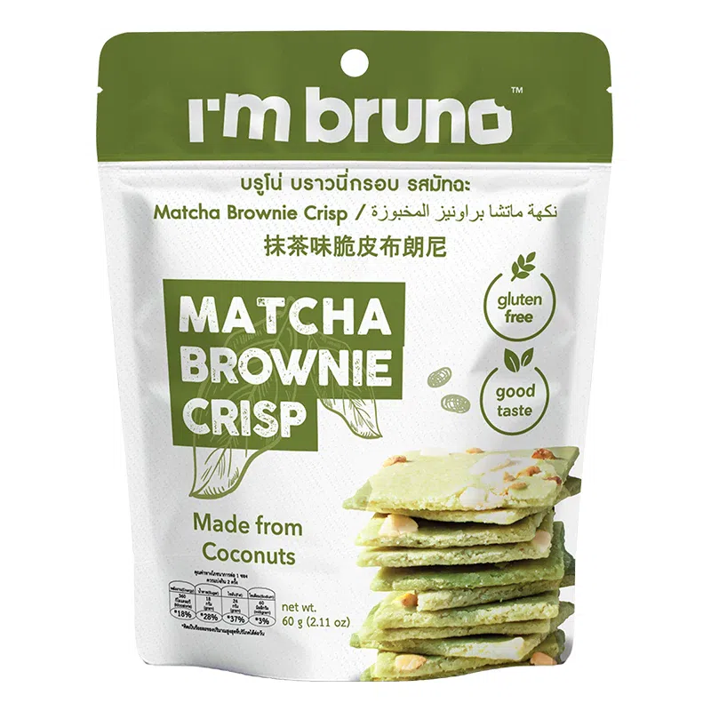 BRONO Matcha Flavored Crispy Brownie 60g * 1 Bag 60 g