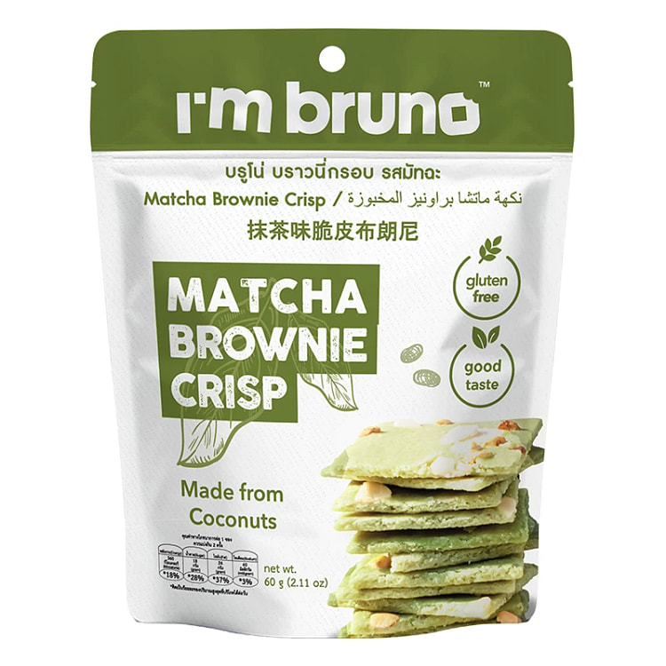 BRONO Matcha Flavored Crispy Brownie 60g * 1 Bag 60 g