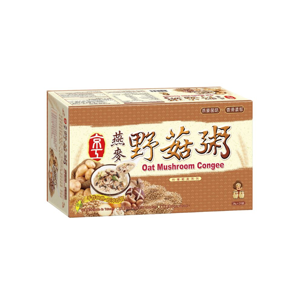 King Kung Oat Mushroom Congee 34g, 8packs/ Box 1 box