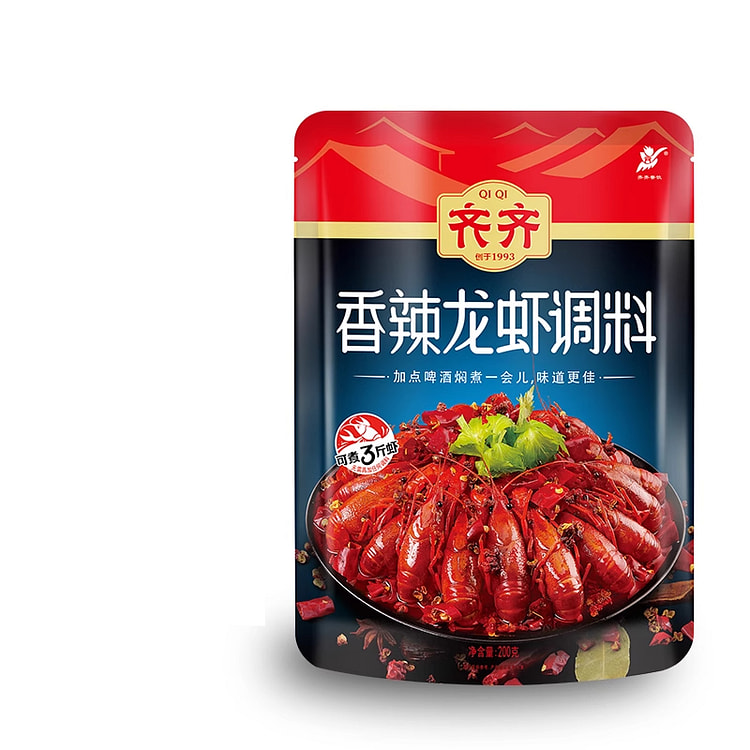 齐齐小龙虾调料海鲜酱料香辣味200g*1袋
