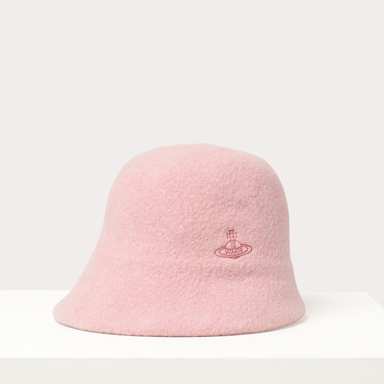 日本Vivienne Westwood西太后土星logo 100%纯羊毛渔夫帽-24限定粉色