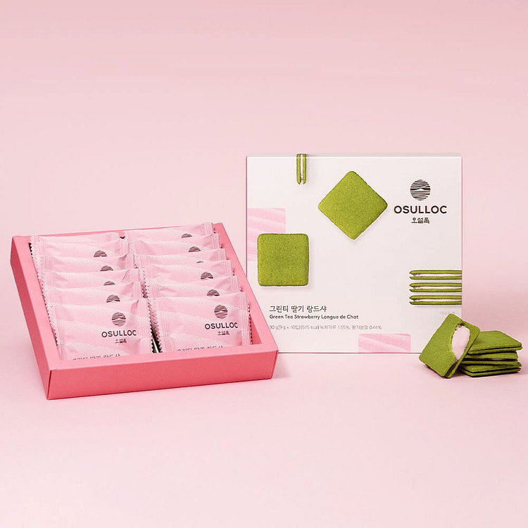 OSULLOC 济州绿茶草莓猫舌饼干90克 1 份