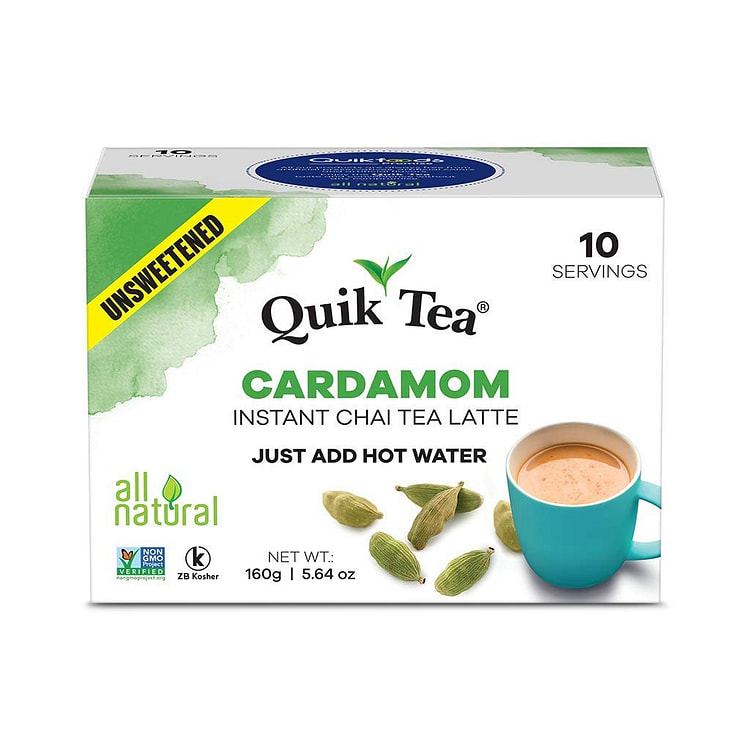 QuikTea Unsweetened Cardamom Chai Latte 160 gram 1 box