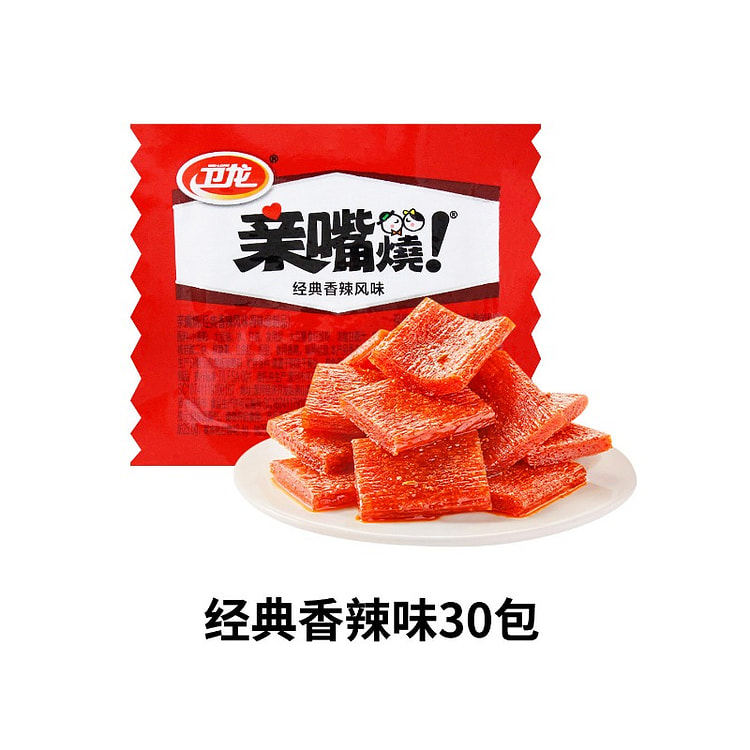 卫龙辣条亲嘴烧经典香辣味约12g*30包 30 包