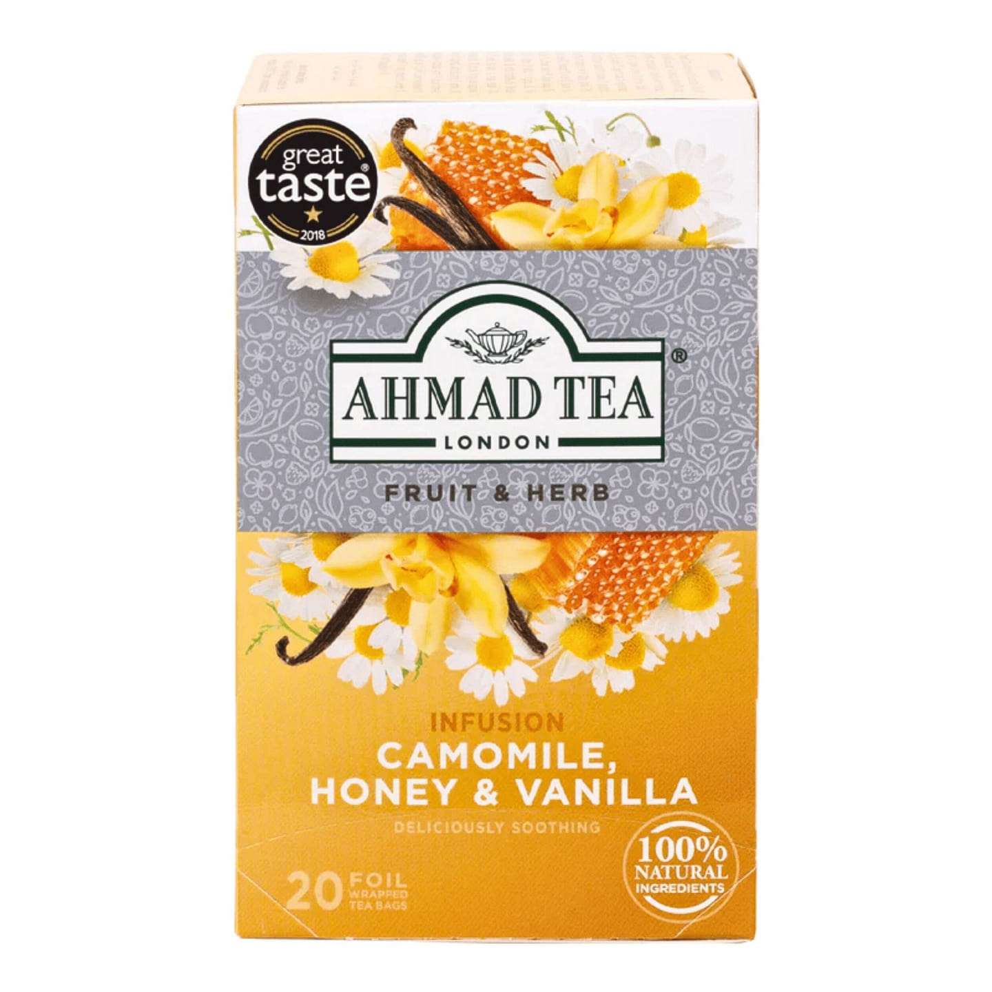AHMAD TEA - Camomile, Honey,& Vanilla (20 TeaBags) 1 each