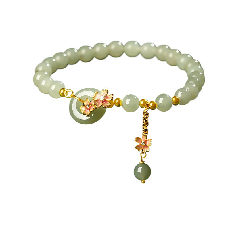 Hotan Jade Ping’an Clasping Jade Bracelet 15cm 1 box