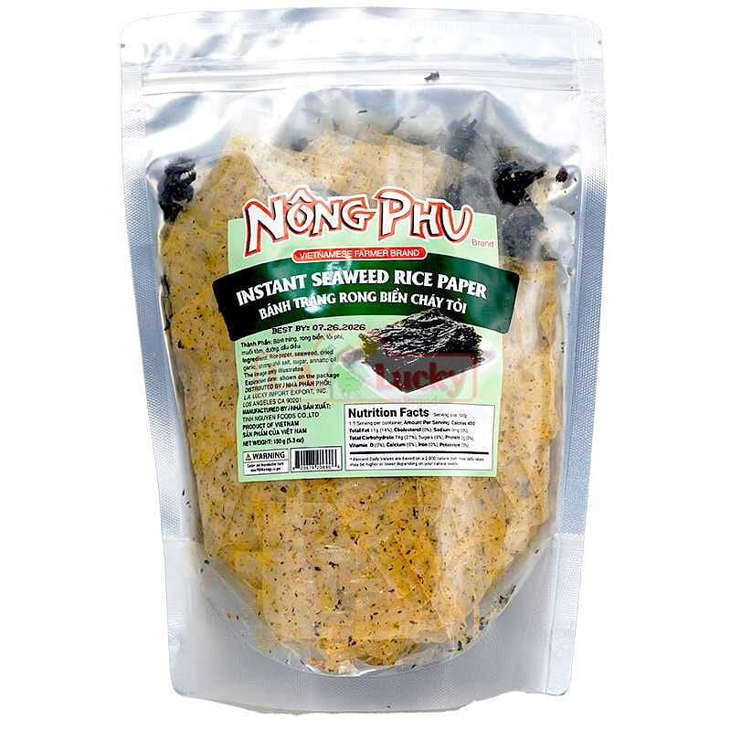 [NONG PHU] Instant Seaweed Garlic Rice Paper – 150 g