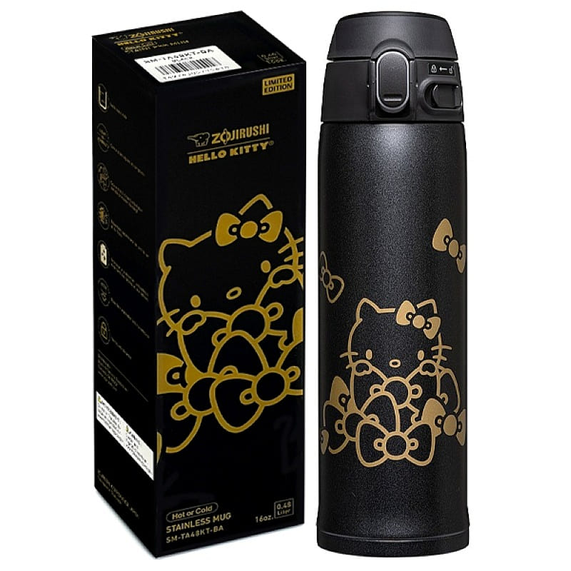 象印 x Hello Kitty 真空保温瓶 黑色 16 盎司