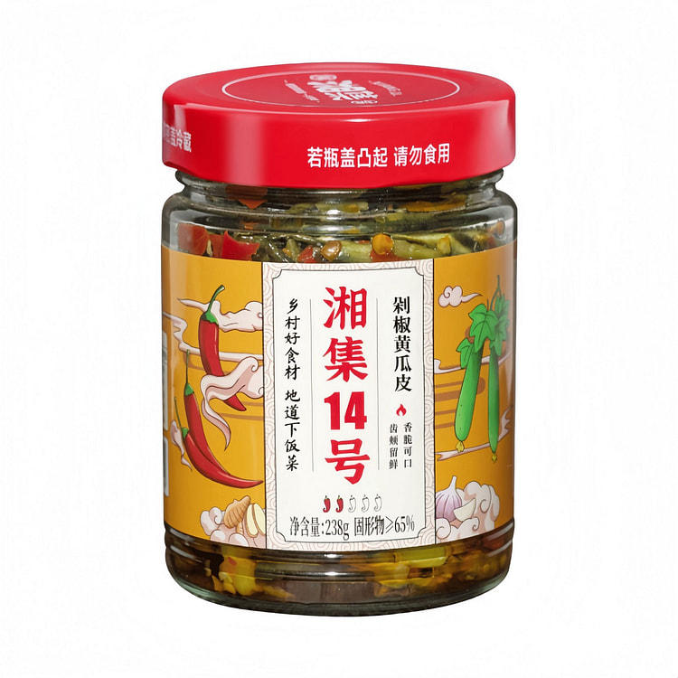 干饭兄弟 湘集14号剁椒黄瓜皮咸菜 238g*1瓶 238 克