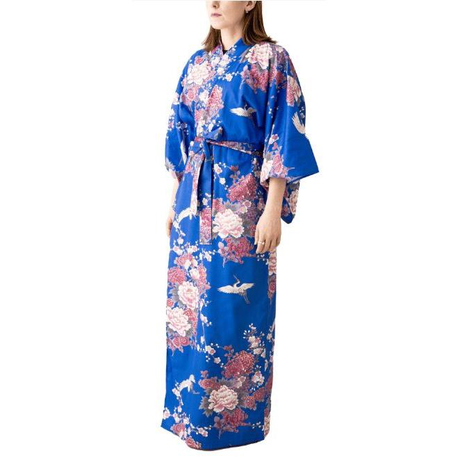 Get Japanese Kimono Robe (Blue Chrysanthemum & Peony) Delivered | Weee!  Asian Market