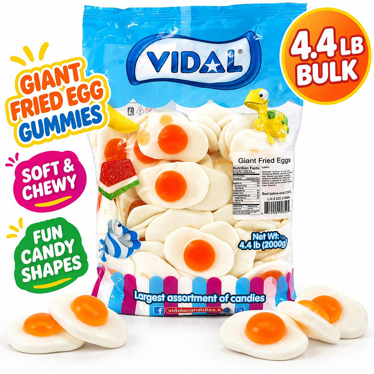 Vidal Giant Fried Egg Gummies 4.4lb 1 each