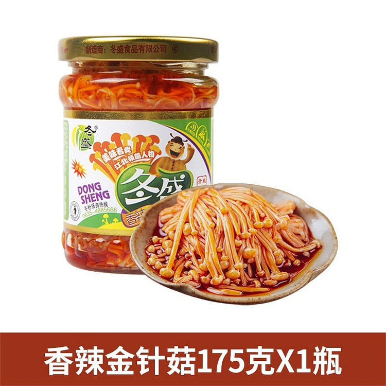 175g Dongsheng Spicy Enoki Mushrooms 1 bottle