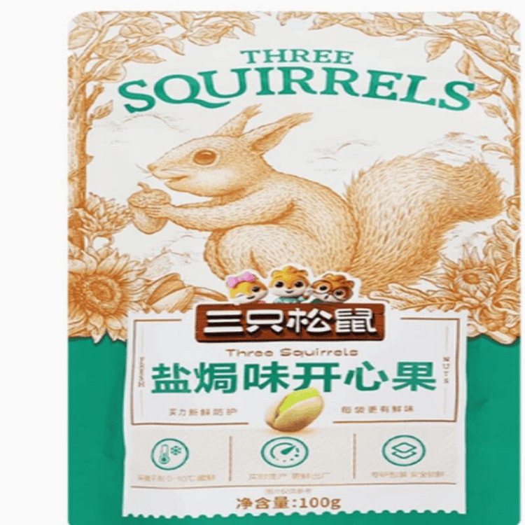 Three Squirrels Roasted Pistachios 100 g