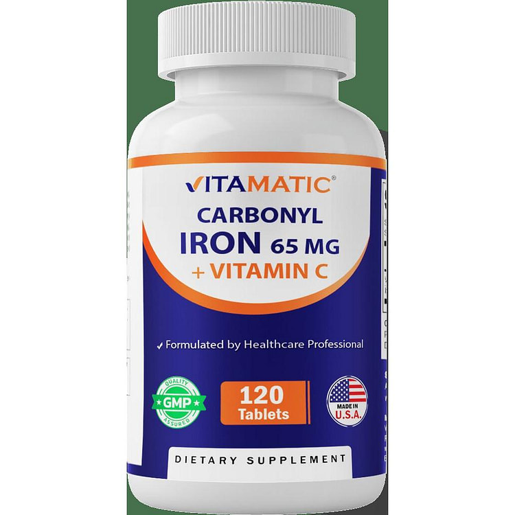 Carbonyl Iron 65 mg with Vitamin C, 120 Tablets