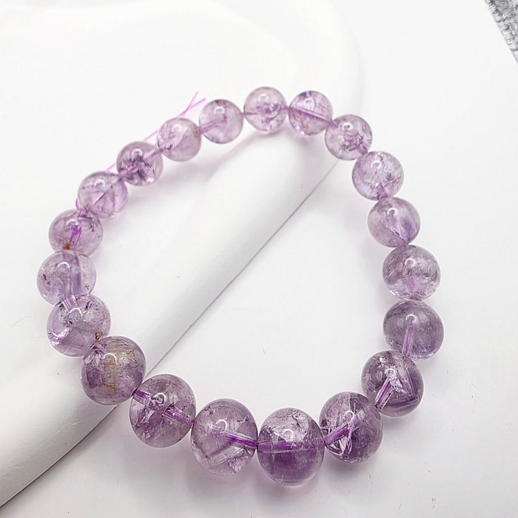 Natural Amethyst Crystal Beaded Bracelet 1 each