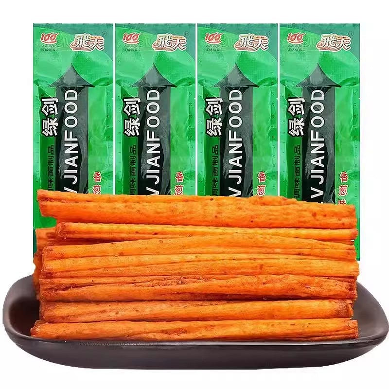 Feitian Green Sword Spicy Strips 15g Dried Spicy Chips Chive Flavored Gluten 15 g