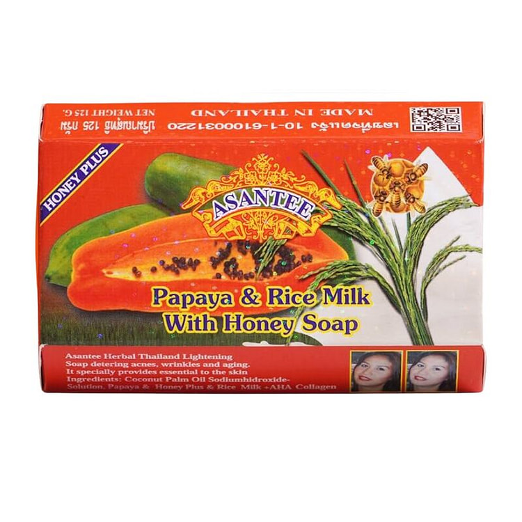 [Asantee] Papaya Rice Milk Soap - 125g 1 each