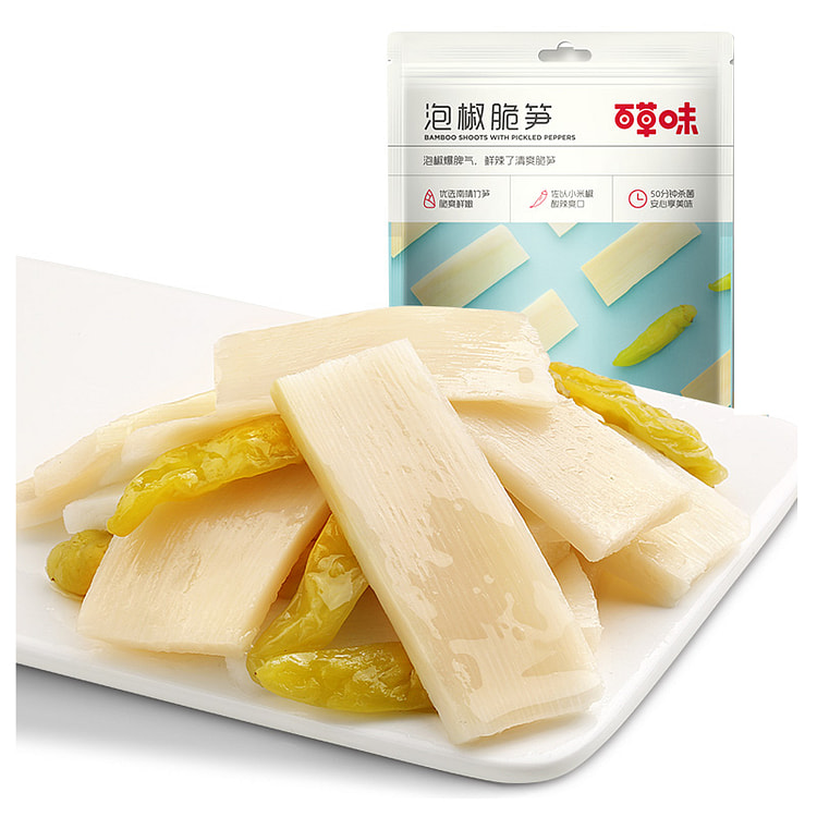 百草味 泡椒脆笋竹笋干素食特产200g*1袋