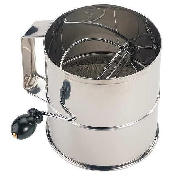 Flour Sifter, Stainless Steel, 6-1/4 In 2 lb