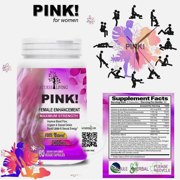 Pink Female Sensual  Supplement (1 Month Supply) 1 bottle