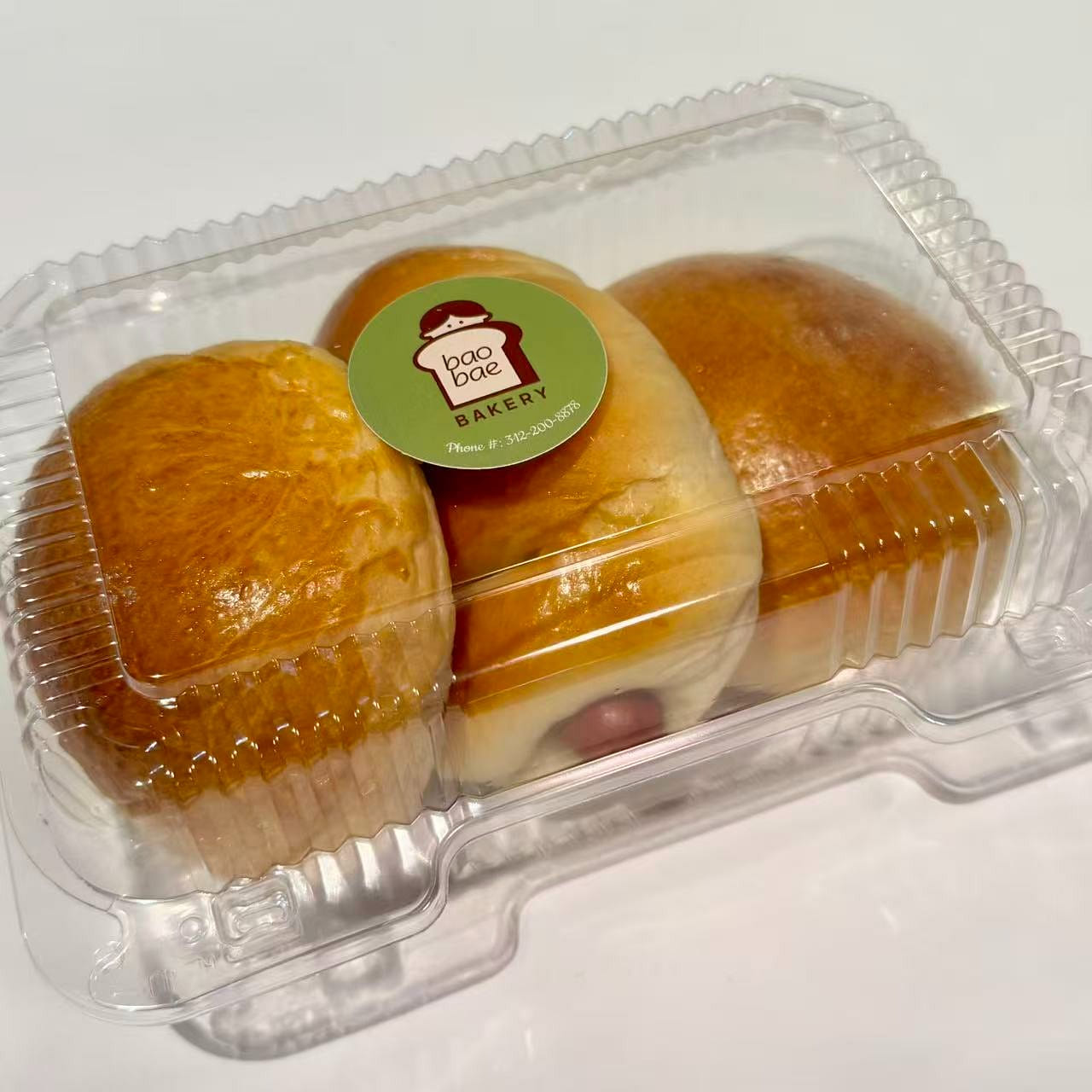 Combo misto de pães de café da manhã estilo Hong Kong 3 unidades 1 count