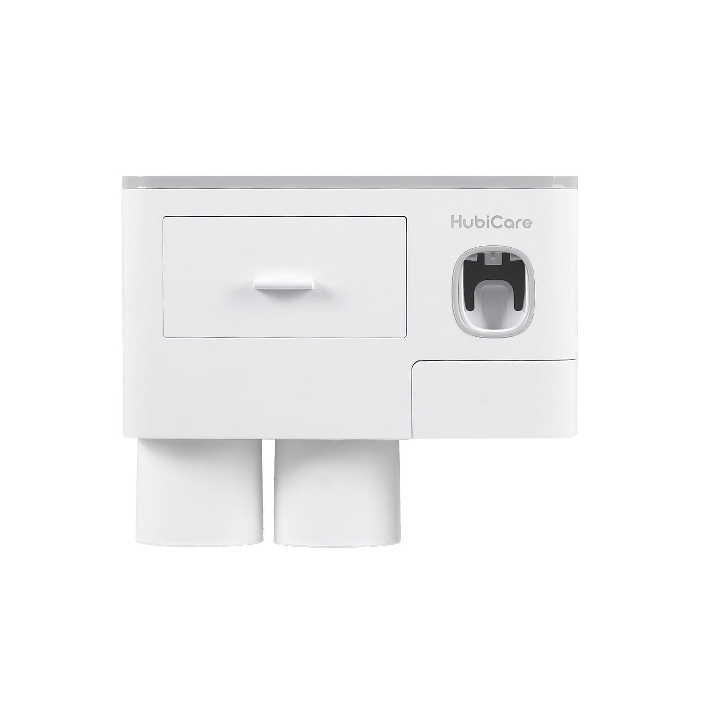 HubiCare Toothbrush Holder with Toothpaste Dispenser Wall Mounted (2cups) 1 count