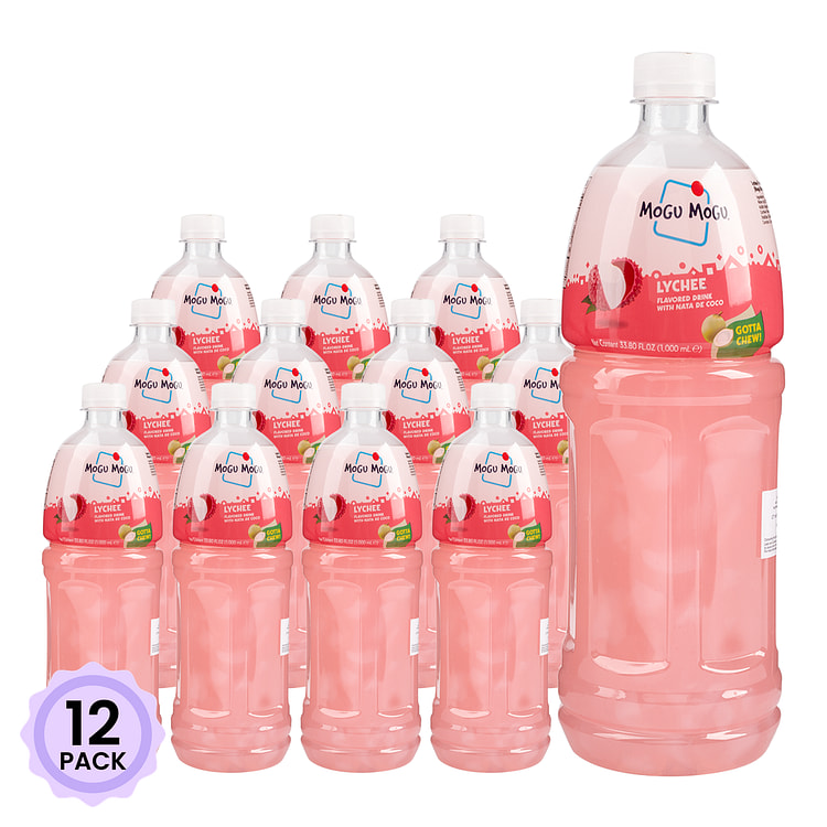 Mogu Mogu Lychee Juice with Nata de Coco 1000 ml*12 pack