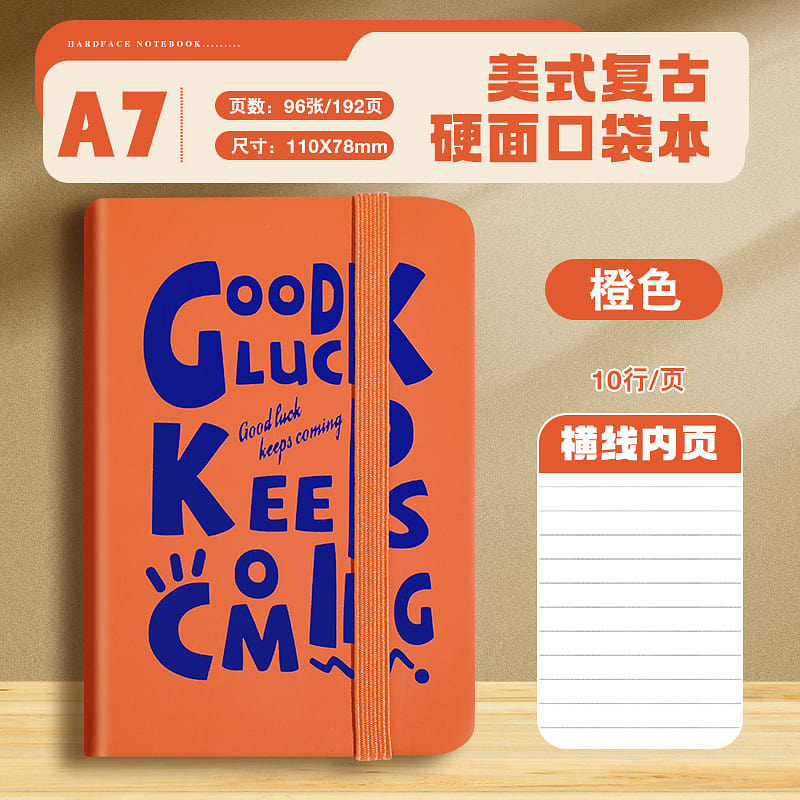 A7 Faux Leather Pocket Notebook – Orange 1 each