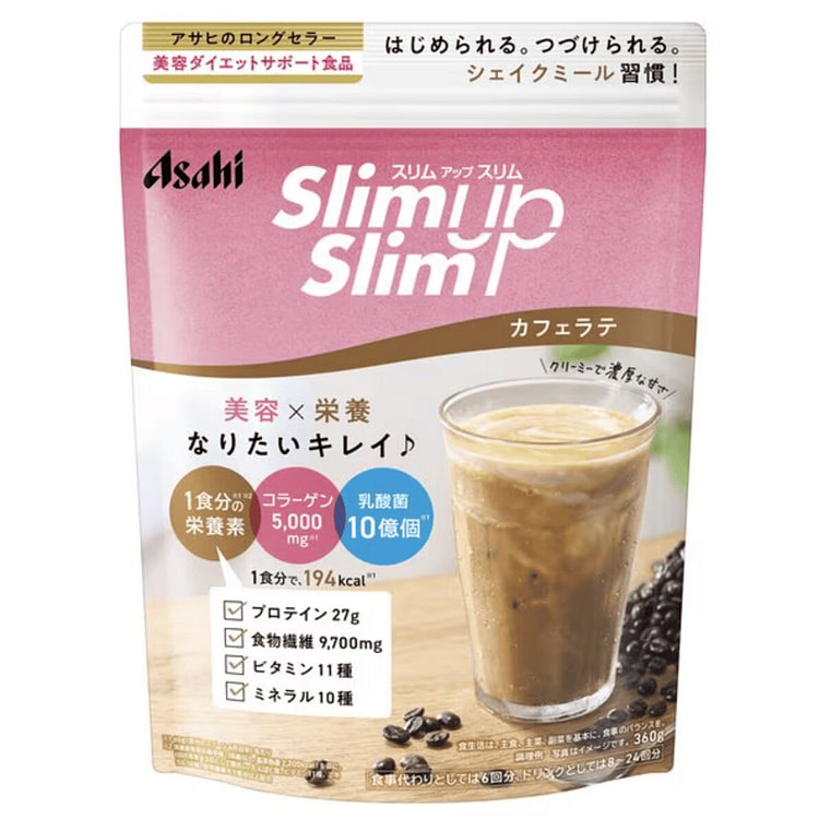 ASAHI Slim Up Shake Coffee Latte Flavor 360 g