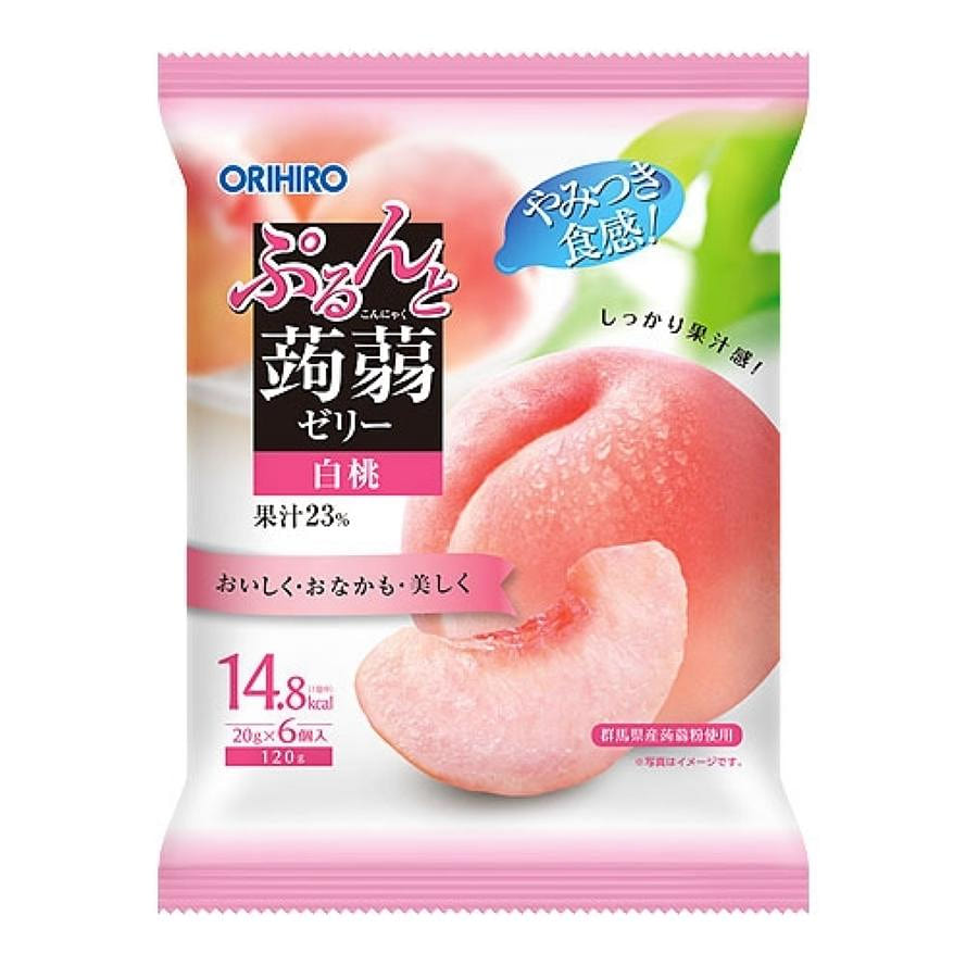 Orihiro Konjac Jelly White Peach 6 count