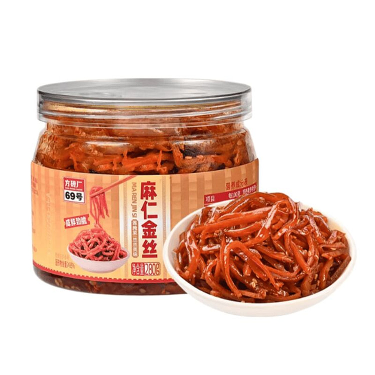 方砖厂69号   麻仁金丝 咸菜  280g*1罐 280 克