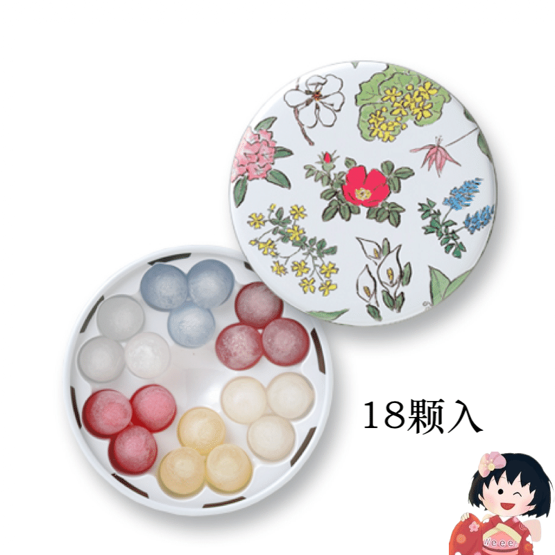 Rokkatei mini six color liquor candy 18 pieces 1 box