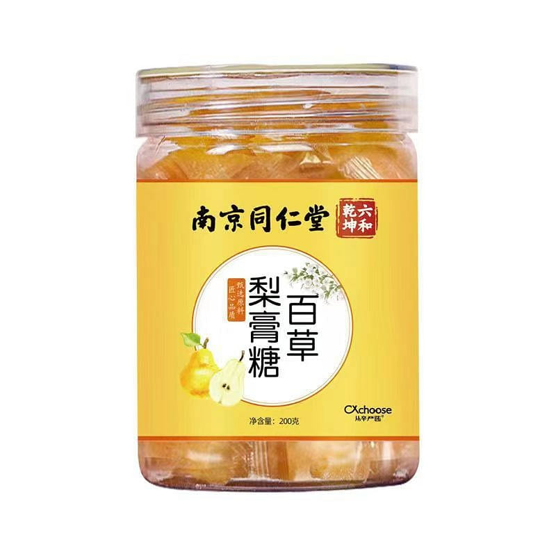 Tong Ren Tang Baicao Autumn Pear Paste Candy Handmade Throat Lozenges Throat Moi 200 g