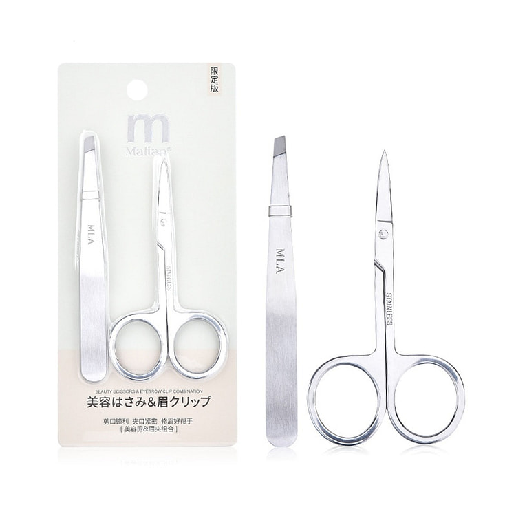 玛莉安 不锈钢剪刀眉夹组合套装 剪假睫毛双眼皮贴 1 包