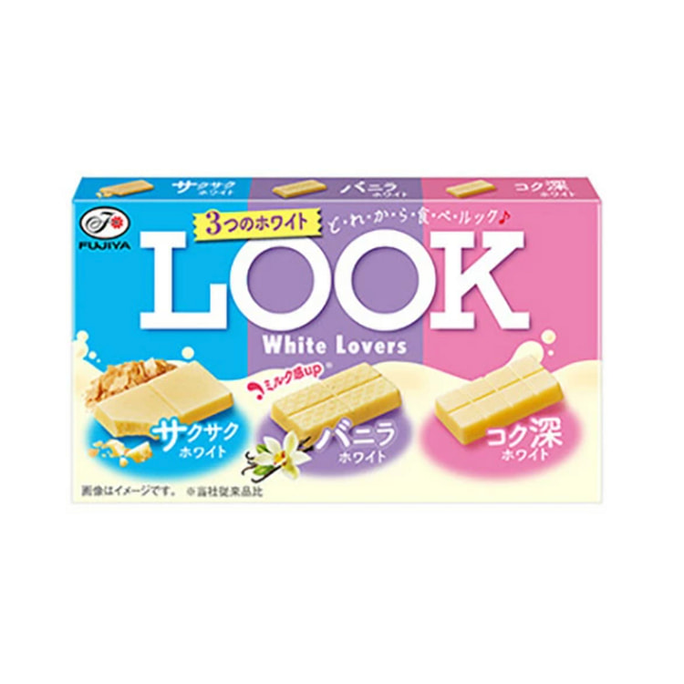 【日本直邮】日本FUJIYA不二家 LOOK系列 白色恋人三种白巧克力混合香草口味 43g