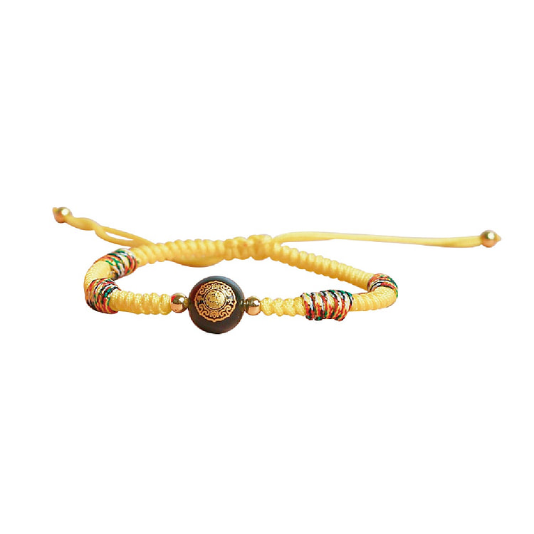 MAZUBUYBUY Kid 5 Color Braided Bracelet yellow1pcs