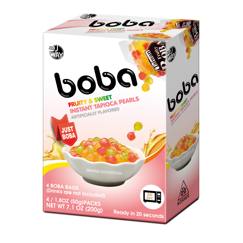 JWAY Fruity&Sweet Instant tapioca pearls-4 BOBA PACKS (Drinks are not included) 1 hộp