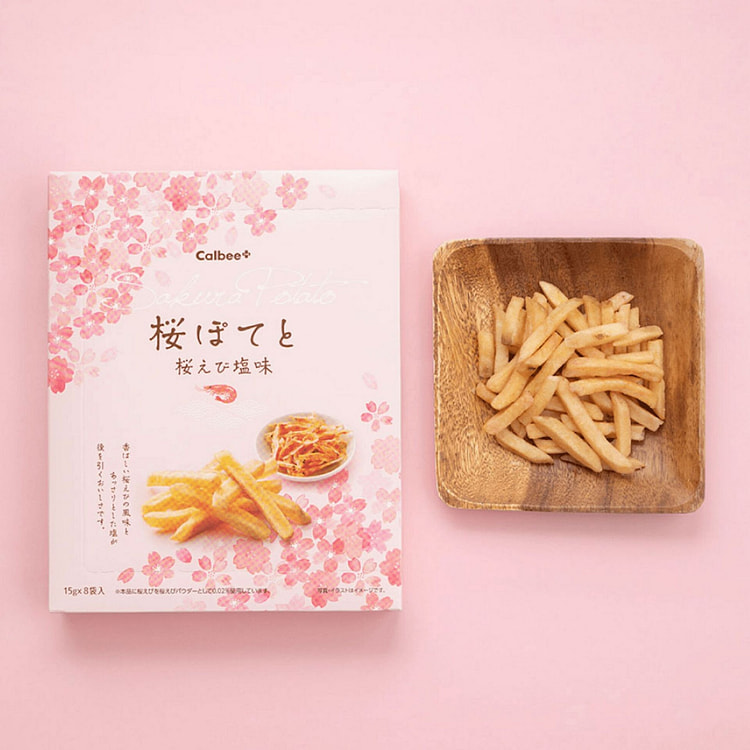 卡乐比CALBEE  海盐樱花虾味薯条 8袋装 1 盒