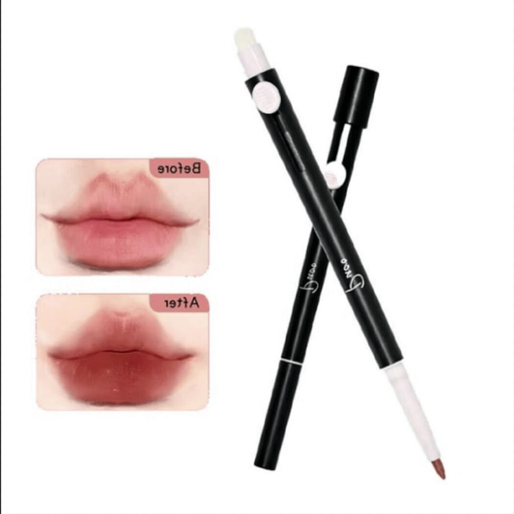 PUCO艺术家双头唇线笔刷二合一裸色口红 1 个