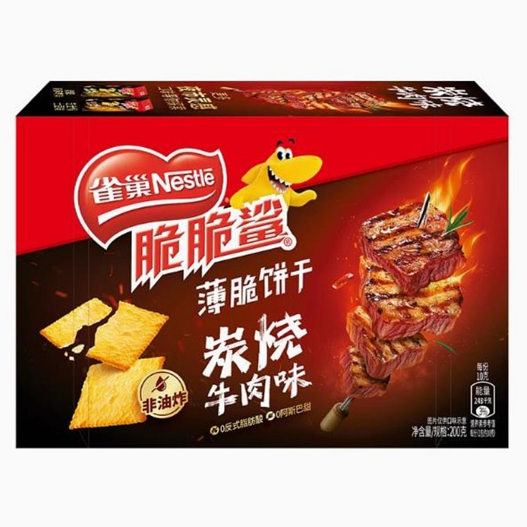 雀巢 脆脆鲨 薄脆饼干炭烧牛肉味 200g
