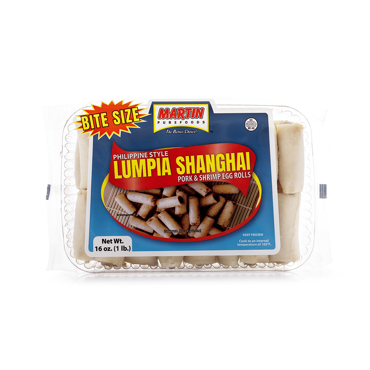 Martin Purefoods Bite Size Pork and Shrimp Lumpia Shanghai, Frozen 16 oz