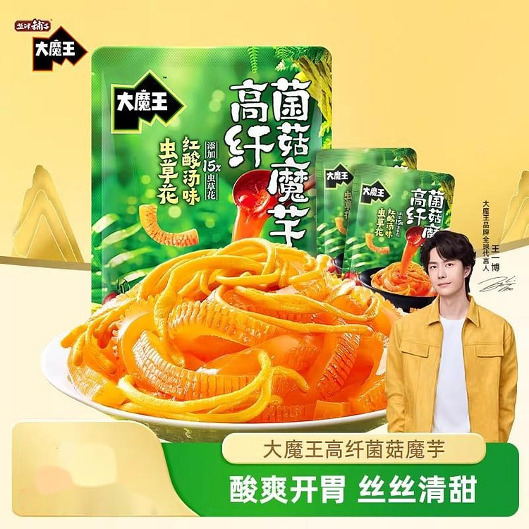 盐津铺子大魔王高纤菌菇魔芋虫草花红酸汤味180g 180 克