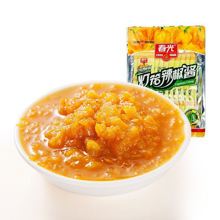 春光黄色辣椒酱无油调味品佐料调料懒人袋装 300 克