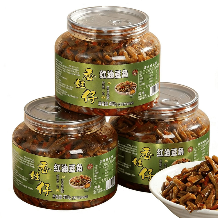 香娃仔红油豆角泡菜下饭菜正品罐装老坛咸菜开胃酸豆角 400 克