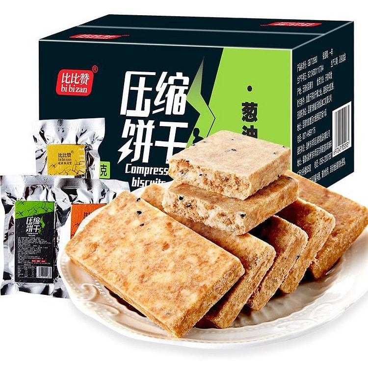 比比赞压缩饼干葱油干粮充饥小包装零食小吃420g 420 克
