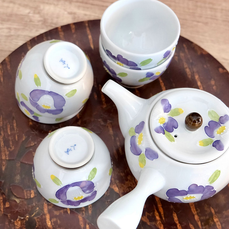 Arita ware Purple 6pcs Teapot Set (Gift Box)
