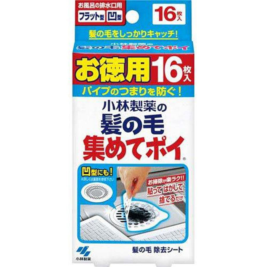 Kobayashi Pharmaceuticals Drain Hair Collector Patch 16pcs/ 1 each