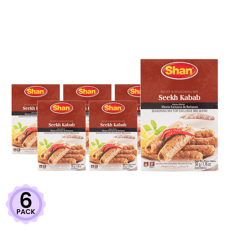 Shan 烧烤调味料(Seekh Kabab) 1.76 盎司*6 包